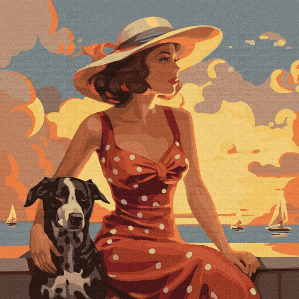 Набір картин за номерами 2 в 1 Ідейка "Чарівна Каппадокія" 40х50 KHO2837 та "Атмосфера моря" 40х40 KHO2536