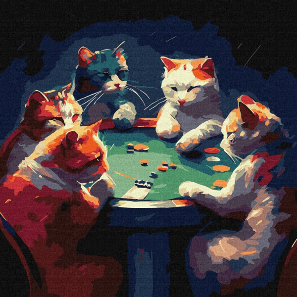 Набор картин по номерам 2 в 1 Идейка "Волшебное чудо" 40х50 KHO4373 и "Азартные пушистики" 40х40 KHO4485