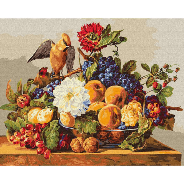 Набір картин за номерами 2 в 1 Ідейка "Обід омелюха" 40х50 KHO4396 та "Відданий погляд" 30х40 KHO4345