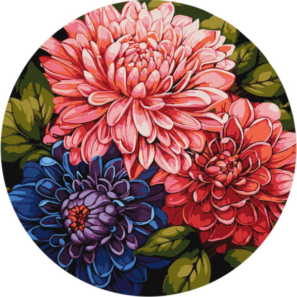 Картина по номерам "Красочный букет" ©art_selena_ua KHO-R1047 диаметр 39см