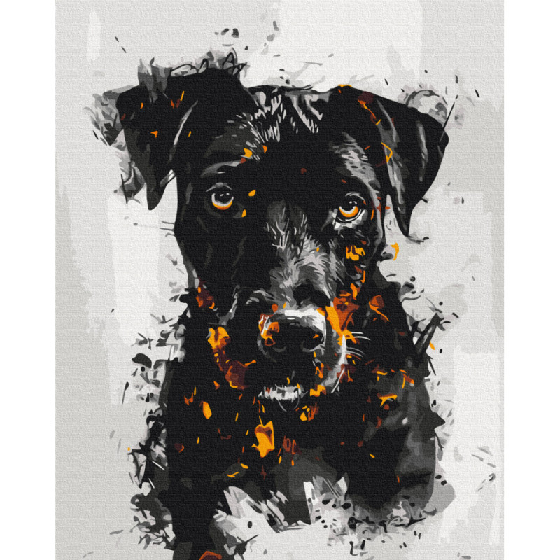 Картина по номерам "Огненный пес" Brushme BS53929 40x50 см