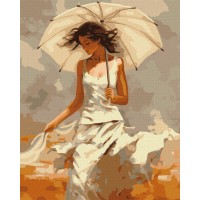 Картина за номерами "Дівчина з парасолькою" KHO8365 40х50см