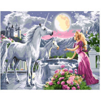 Картина по номерам. Brushme "Единорог в саду" GX25996, 40х50 см