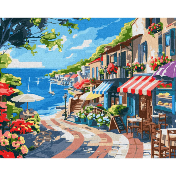 Картина по номерам "Приморский город" KHO2792 40х50 см