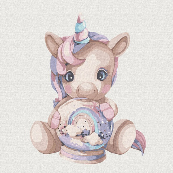 Картина за номерами "Рожевий одноріг" KHO6037 30х30 см