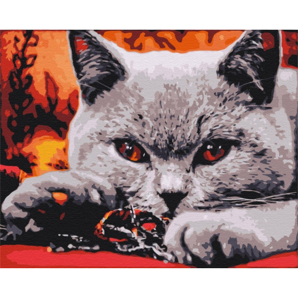 Картина за номерами "Домашній хижак" BS32800, 40x50 см