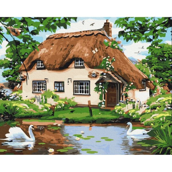Картина за номерами  "Сільський будиночок" BS8291, 40x50 см