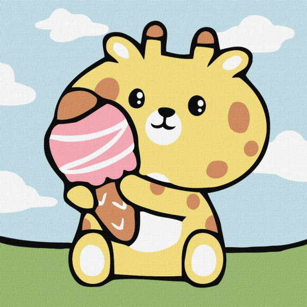 Картина по номерам для детей "Великолепный жираф" KHO6229, 18х18 см