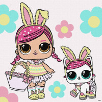 Картина по номерам "L.O.L. Surprise! Spring Bling Hops with Kittea" KHO1102, 40х40 см