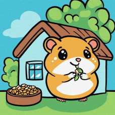 Картина по номерам "Хомячок" ©art_selena_ua KHO6296, 25х25 см