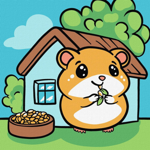 Картина по номерам "Хомячок" ©art_selena_ua KHO6296, 25х25 см