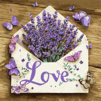 Картина по номерам "Лаванда в конверте" ©art_selena_ua KHO5175, 40x40 см