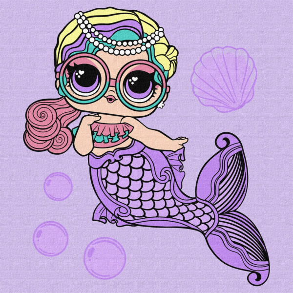Картина по номерам "L.O.L. Surprise! Mermaids Miss Sea"KHO6263, 40х40 см