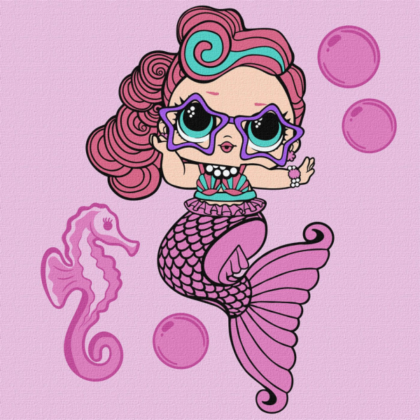 Картина по номерам "L.O.L. Surprise! Mermaids Waves" KHO6266, 40х40 см