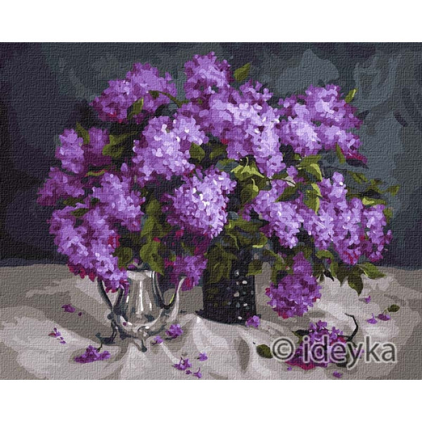 Картина по номерам "Ароматная сирень" Идейка KHO3178 40х50 см