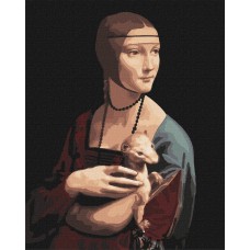 Картина за номерами "Дама з горностаєм ©Леонардо да Вінчі" Ідейка KHO4818 40х50 см