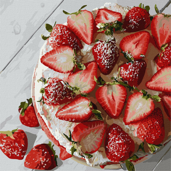 Картина по номерам "Клубничное счастье" Идейка KHO5606 30х30 см