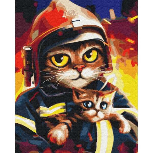 Картина за номерами "Котик ДСНС" © Маріанна Пащук Brushme BS53236 40х50 см