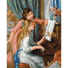 Картина за номерами "Дві дівчини за фортепіано" ©Pierre-Auguste Renoir Ідейка KHO2664 40х50 см