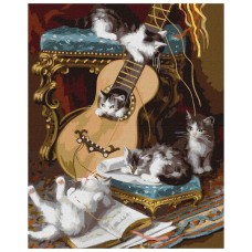 Картина по номерам "Пушистые музыканты" ©Jules Gustave Leroy Идейка KHO4478 40х50 см
