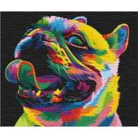 Картина по номерам "Радужная собака" Brushme BS51463 40х50 см