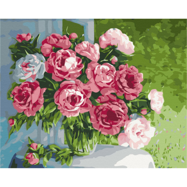 Картина за номерами "Домашні півонії" Brushme BS51651 40х50 см