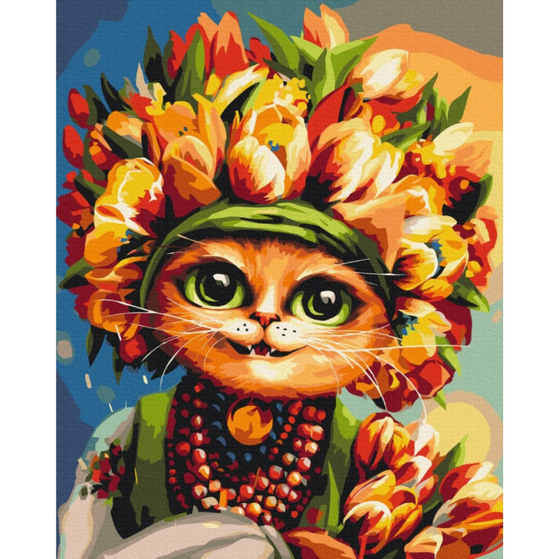 Картина за номерами "Весняна киця" ©Маріанна Пащук Brushme BS53572 40х50 см