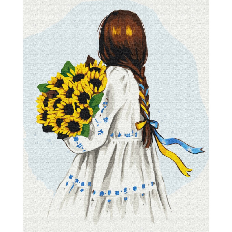 Картина за номерами "Квіти України" ©Alla Berezovska BS53075  Brushme 40х50 см