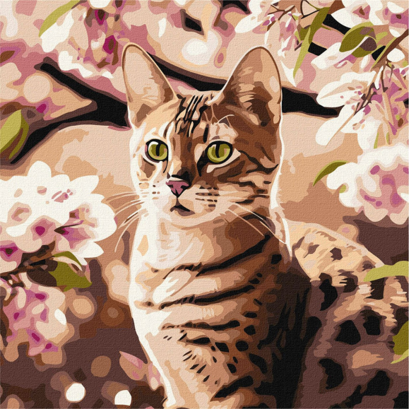 Картина за номерами "Кошеня в саду" ©art_selena_ua KHO6513 40х40 см Ідейка