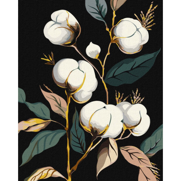 Картина по номерам "Белоснежный хлопок" ©art_selena_ua Идейка KHO3246 40х50 см с красками металлик extra