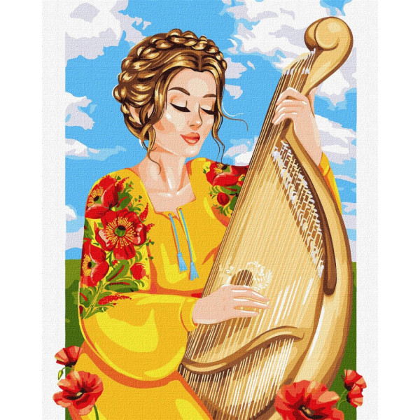 Набор картин по номерам 2 в 1 Идейка "Играй, моя бандура" 40х50 KHO4981 и "Золото Украины" 30х40 KHO8309