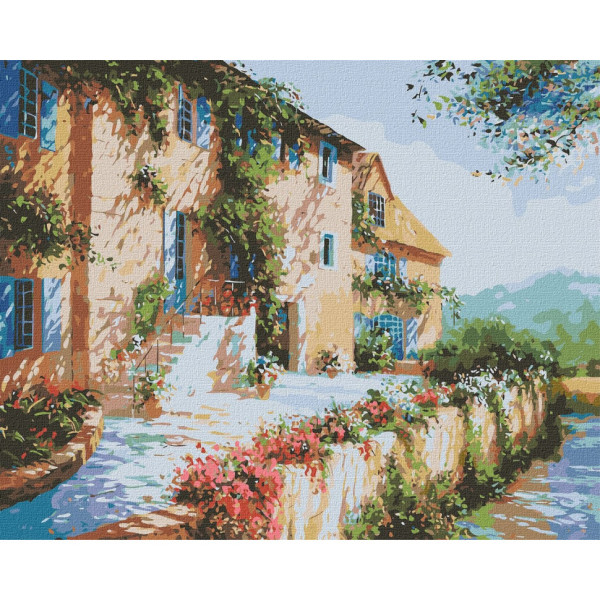 Набор картин по номерам 2 в 1 Идейка "На солнечной стороне улицы" 40х50 KHO2298 и "Яблучный соблазн" 40х40 KHO4989