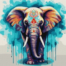 Картина за номерами "Чудовий слон" ©art_selena_ua KHO6558 40х40 см