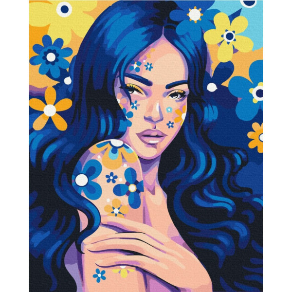 Картина за номерами "Дівчина індиго" ©Polina Skurykhina BS53734, 40х50 см