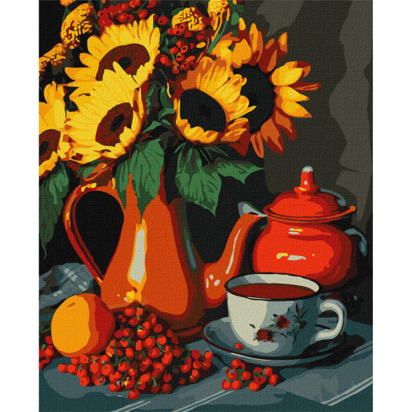 Картина по номерам "Чаепитие летом" KHO5678 40х50 см