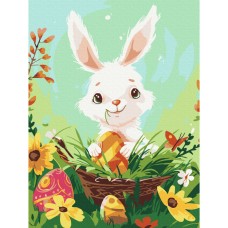 Картина по номерам "Счастливый Пасхальный Кролик" Brushme KBS0152 30x40 см