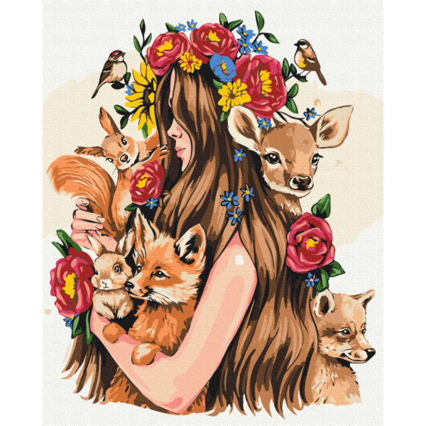 Картина за номерами "Берегиня звірів" © Alla Berezovska Brushme BS53746 40x50 см