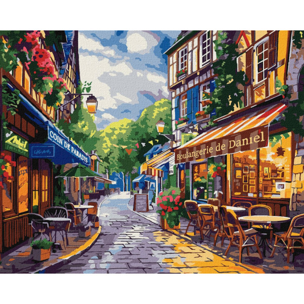 Картина по номерам "Улочка во Франции" KHO3651 40х50 см