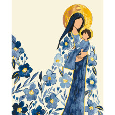Картина по номерам "Богородица" 16527-AC с металлизированными красками 40х50 см