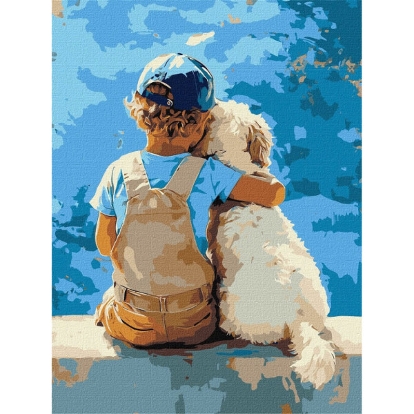 Картина по номерам "Мальчик и пес" ©art_selena_ua KHO8639, 30x40 см