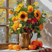 Картина по номерам "Осенний букет из подсолнухов" ©art_selena_ua KHO5740, 40x40 см
