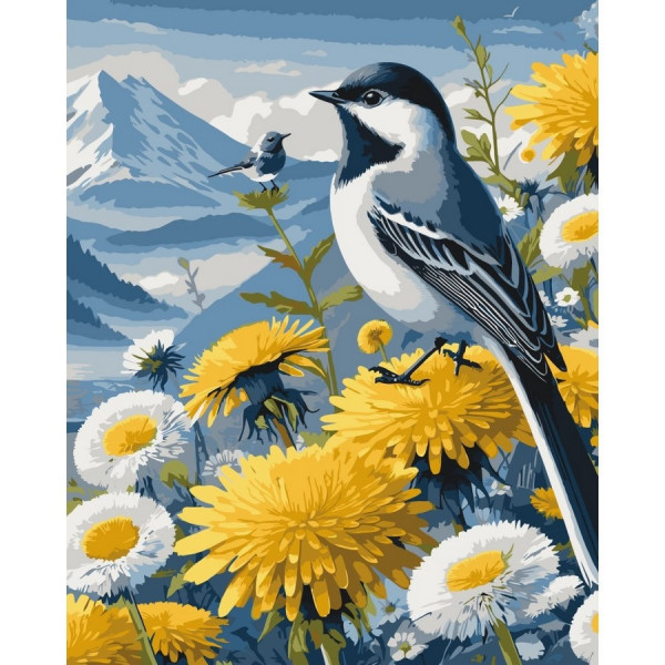 Картина по номерам "Птички в одуванчиках" ©arttem_illustration 13158-AC 40х50 см