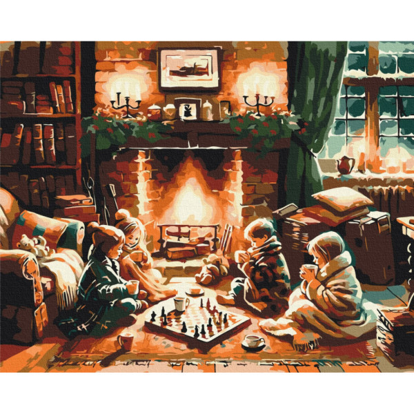 Картина за номерами "Коли за вікном завірюха" BS53848, 40х50 см