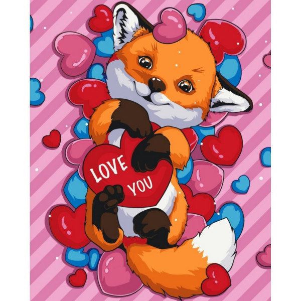 Картина по номерам "Лисичка с валентинкой" 11699-AC 40х50 см