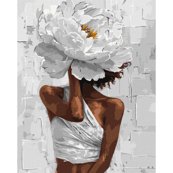 Картина за номерами "Квітковий образ" Ідейка KHO8503 40х50 см, з фарбами металік