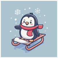 Картина за номерами "Малюк на санчатах" ©arttem_illustration 15614-AC 30х30 см (15614-AC)