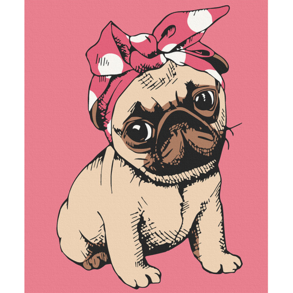 Картина по номерам. Art Craft "Красавица мопс" 25х30 см 15532-AC