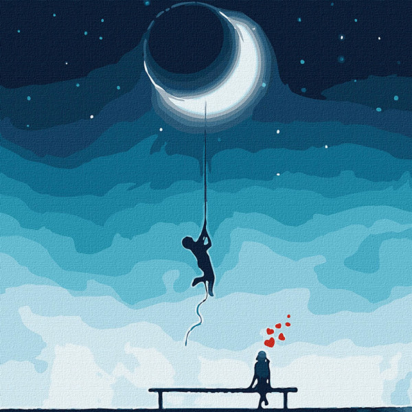 Картина за номерами "Для тебе - місяць з неба" Ідейка KHO5042 50х50 см