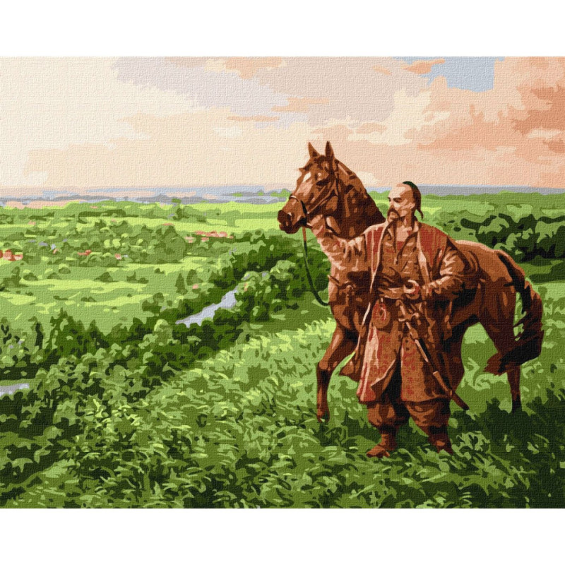 Картина за номерами "Козацький дух" ©Сергій Лобач Ідейка KHO4992 40х50 см