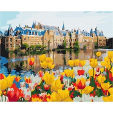 Картина за номерами "Палац в тюльпанах" Brushme BS30195 40х50 см